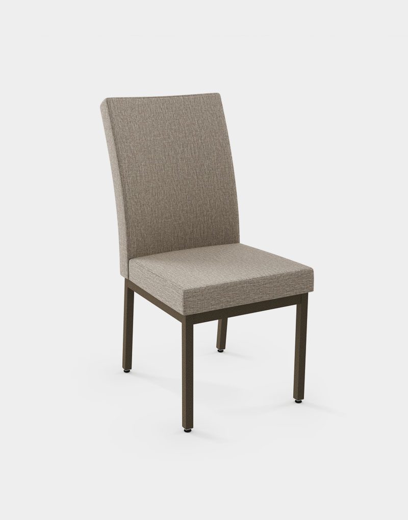 paisley gray pattern upholstered restaurant metal chair with soft fabric