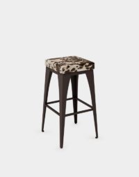 Arden Branch Ashton Industrial Backless Stool Cow Print Upholstered Cushion Seat for commercial businesses