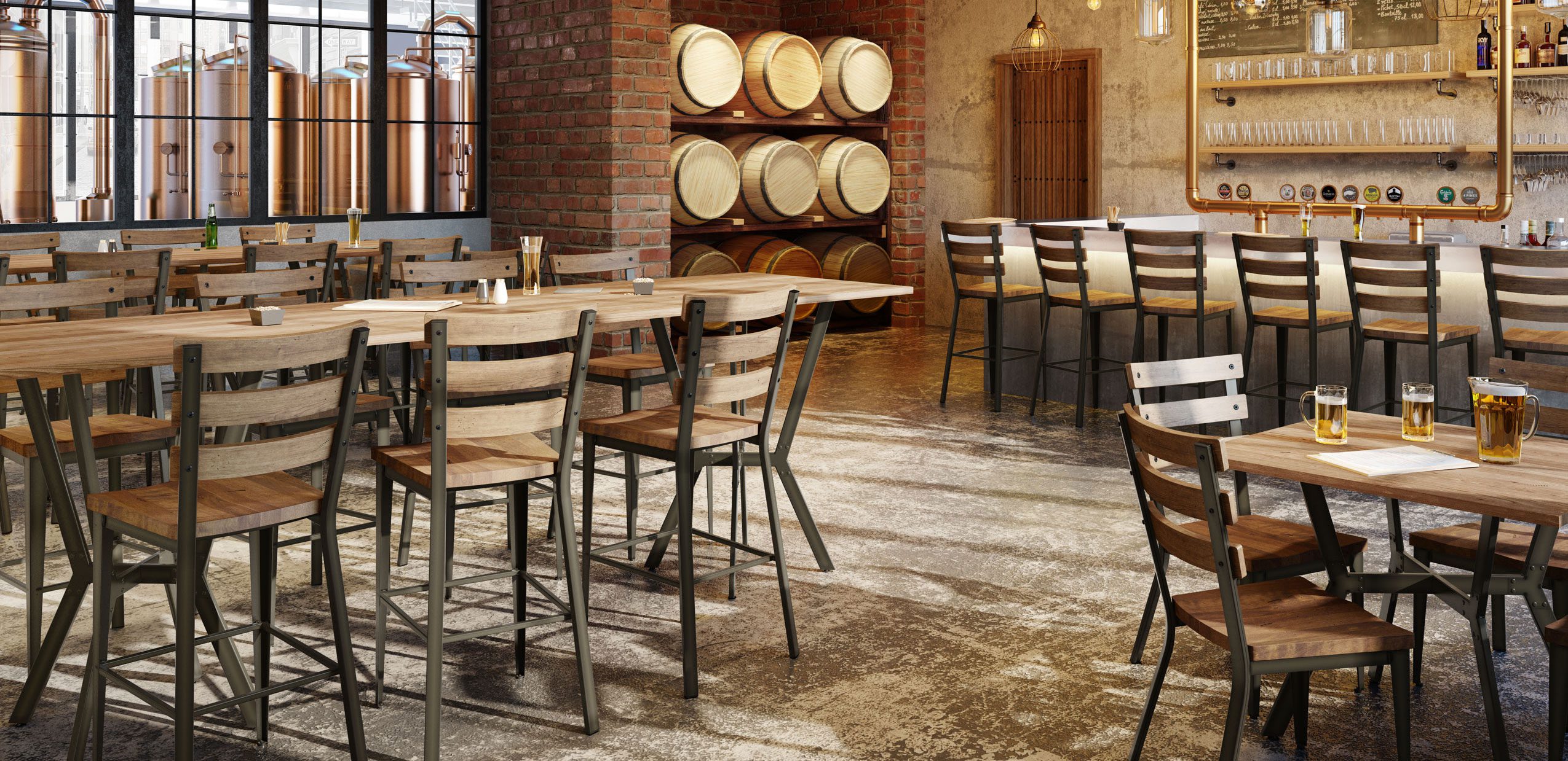 Arden Branch Dayton brown and black metal Industrial bar counter Stool and chair design for restaurants Arden Branch Dayton brown and black metal Industrial bar counter Stool and chair design for restaurants