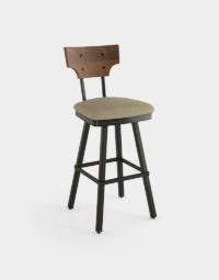 Arden Branch Georgia Swivel Bar Counter Stool with Upholstered Tan Seat for Restaurants and Commercial Businesses