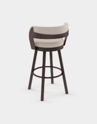 Remy Contemporary Leather Upholstered Swivel Counter Stool with brown metal legs for Restaurants and bars