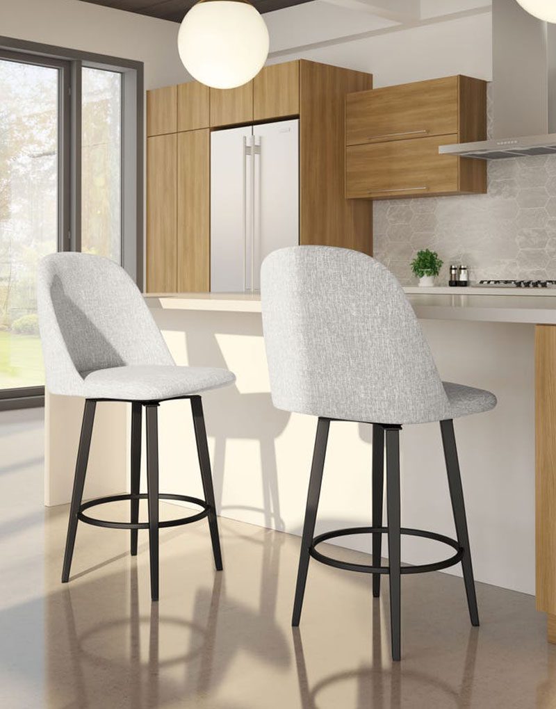Arden Branch Slade Light Grey Industrial Upholstered BarStool Design Inspo