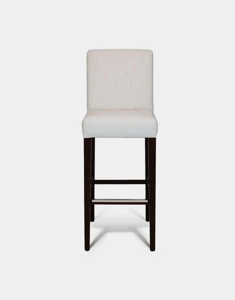 Grey Bailey Upholstered Bar stool with black frame for Restaurant