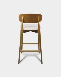 white harlow upholstered restaurant wooden bar stool for commercial use