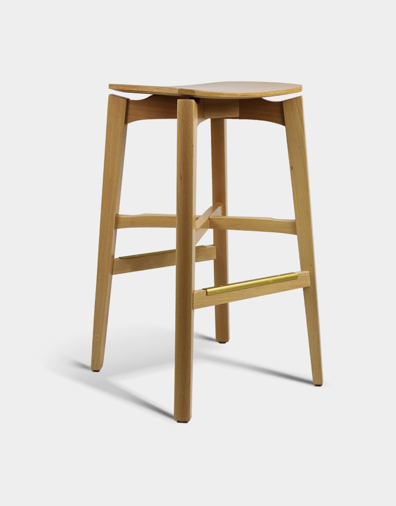 Modern Backless Wooden Jules Bar Stool for Restaurant seating indoors