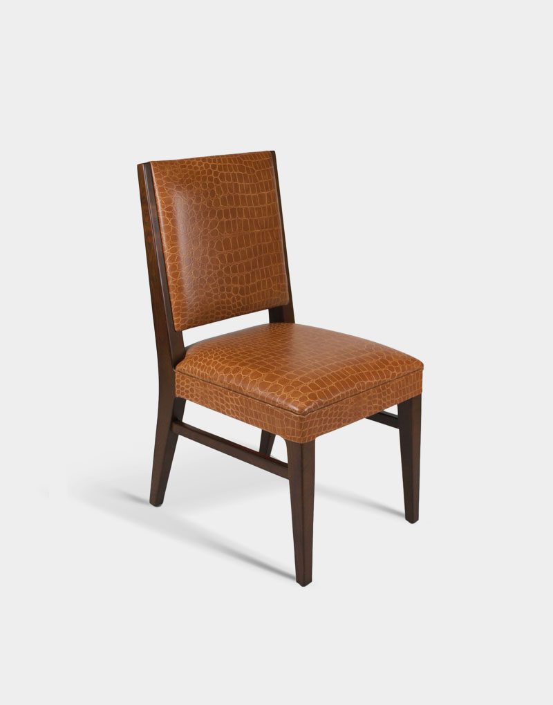 Boa Upholstered wooden Chair with snake design fabric for restaurants