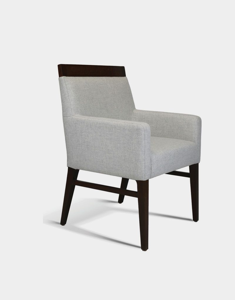 Holly Fully White/Gray Upholstered Arm chair for commercial businesses