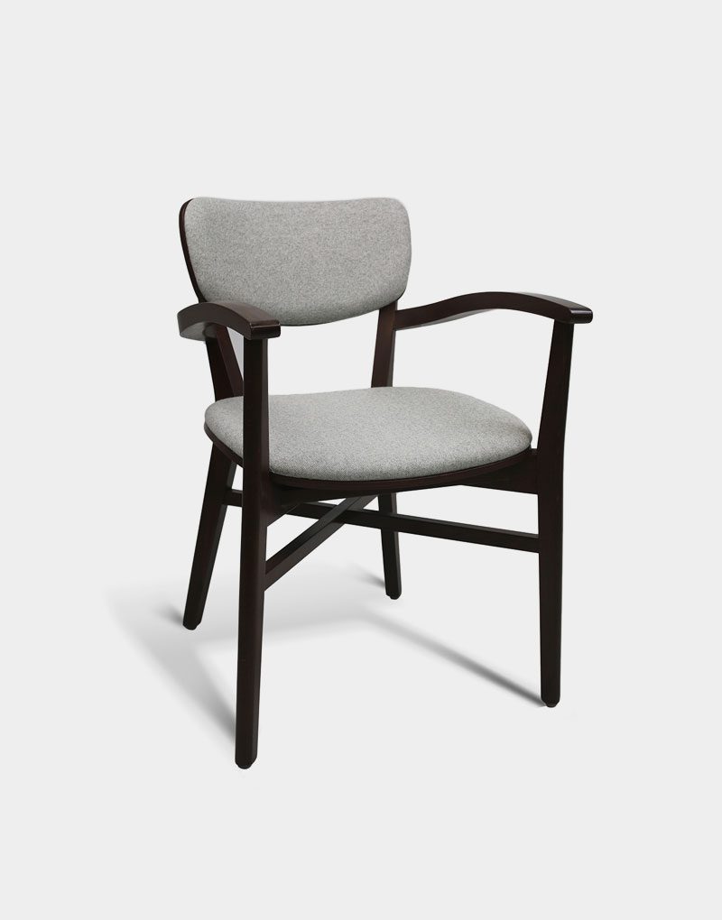 sofia dark brown wood upholstered chair for restaurants and bars