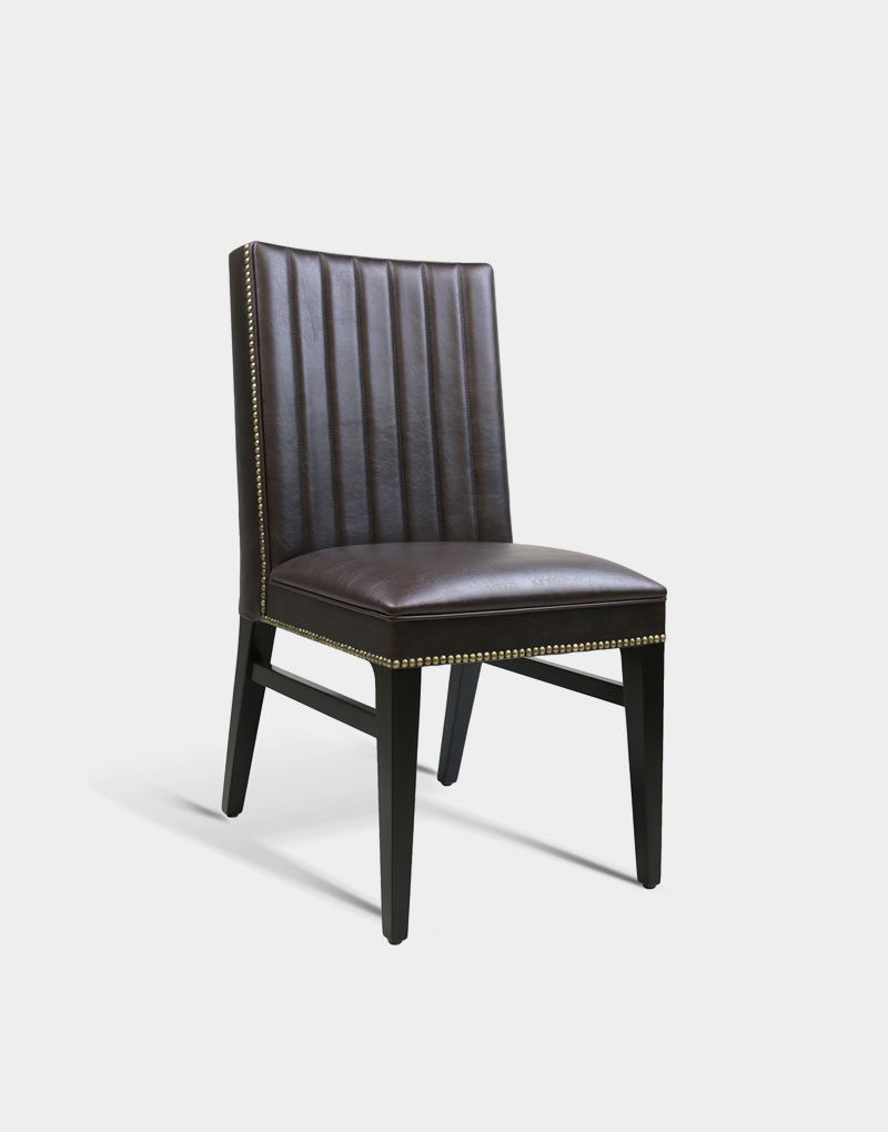 upholstered nail head channel back willow chair for commercial companies like restaurants and bars